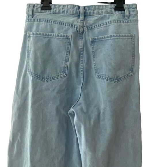 Fashion Nova High Rise Waisted Mom Jeans  Denim 100% Cotton Pleaded Blue XL - Picture 7 of 11